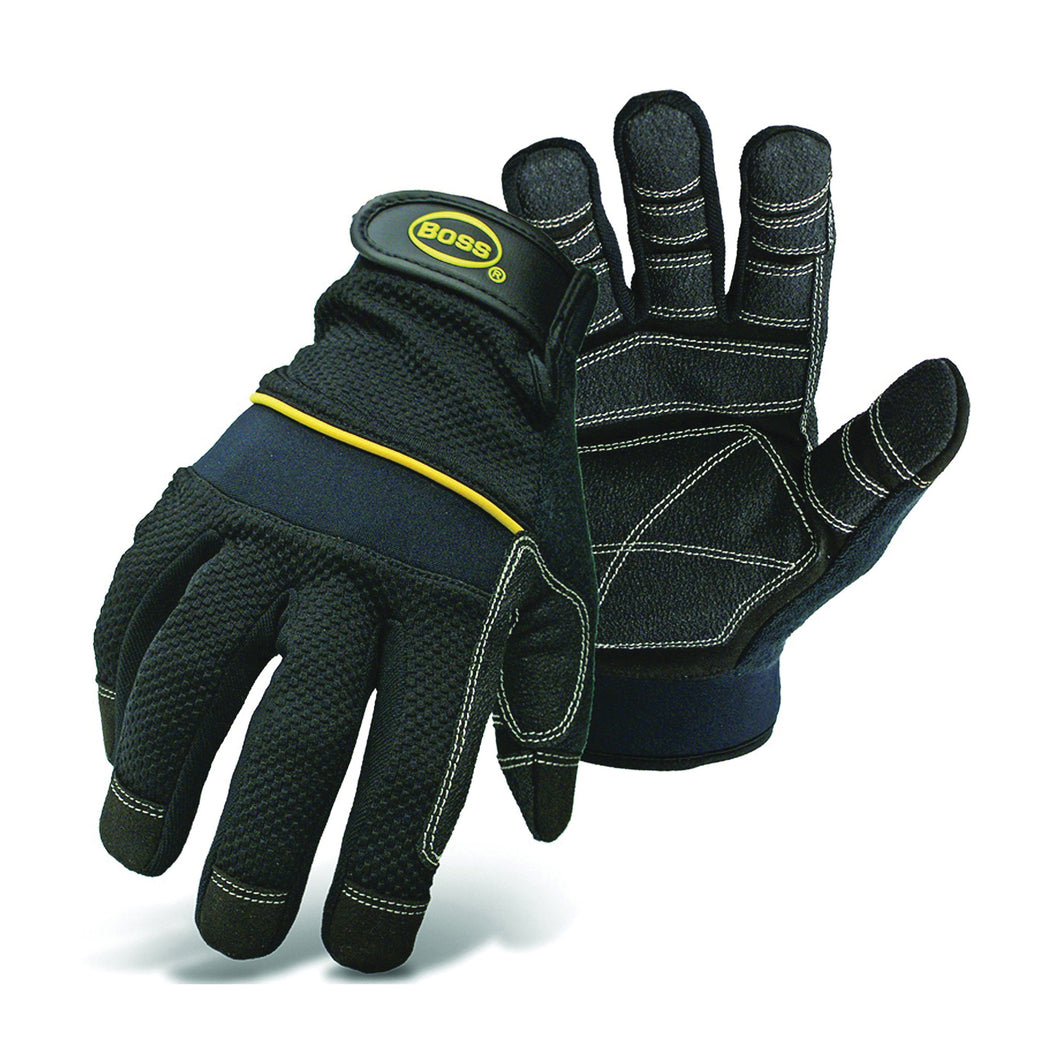 BOSS 5202X Multi-Purpose Utility Gloves, XL, Wing Thumb, Wrist Strap Cuff, PVC/Synthetic Leather