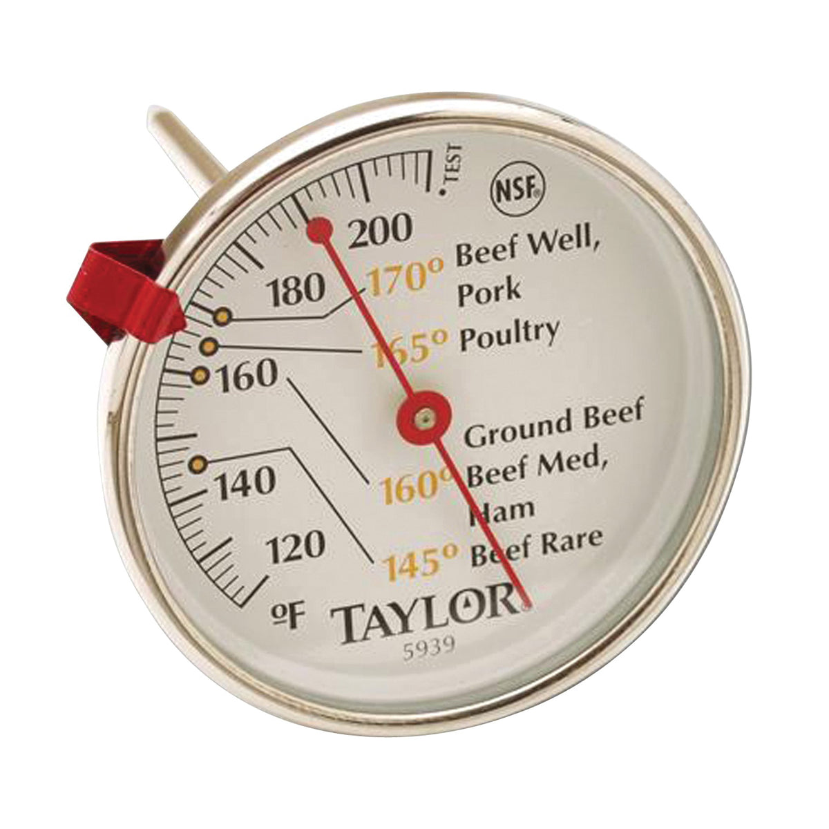 Taylor 5939N Meat Thermometer, 120 to 212 deg F, Analog Display