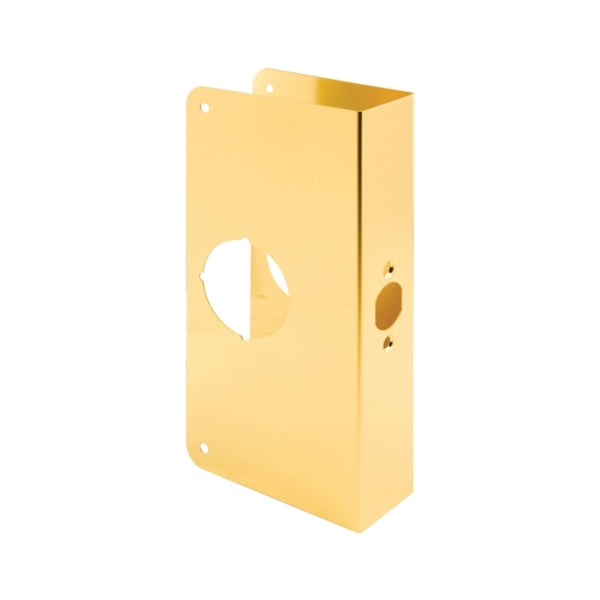 Prime-Line U 9541 Lock and Door Reinforcer, 2-3/8 in Backset, 1-3/4 in Thick Door, Brass, Brass, 9 in H, 3-7/8 in W