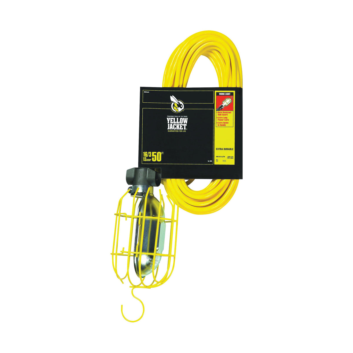 CCI 2948 Work Light with Outlet and Metal Guard, 13 A, 120 V, Yellow
