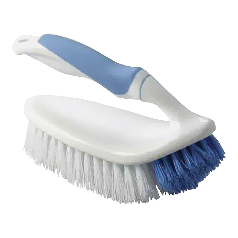 Simple Spaces YB88183L Scrubber Brush, 1 in L Trim, PP/PVC Bristle, Blue/White Bristle, 2-3/4 in W Brush