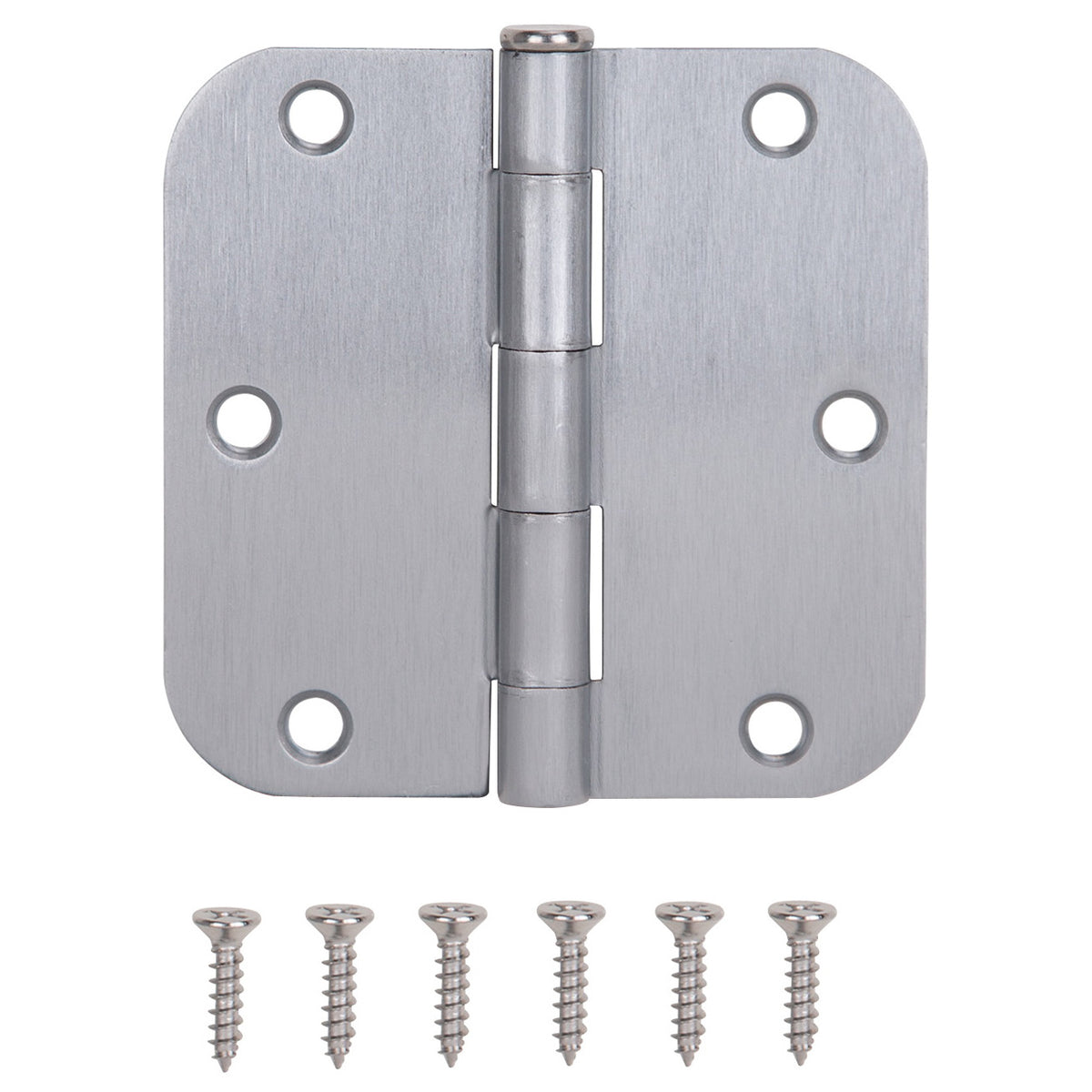 ProSource 20347SCX Door Hinge, Steel, Satin Chrome, Loose Pin, 180 deg Range of Motion, Screw Mounting