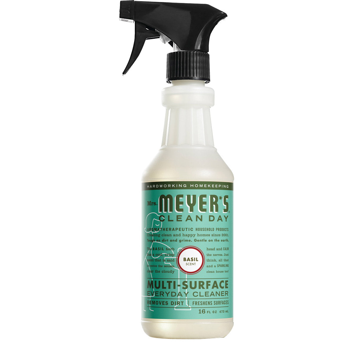Mrs. Meyer's 14441 Countertop Spray, 16 oz, Liquid, Basil