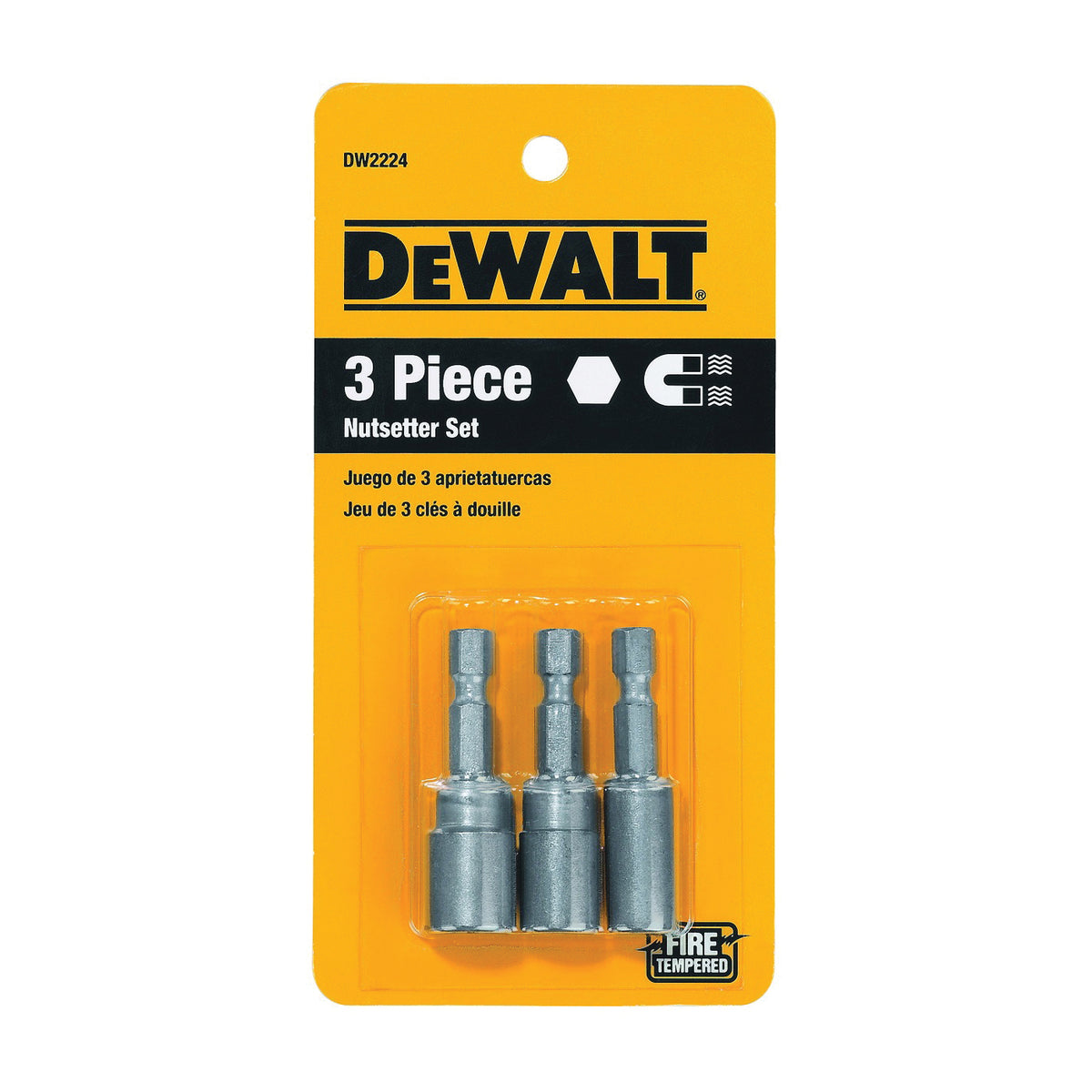 DeWALT DW2224 Nut Driver Set, 3-Piece, Steel, Zinc Phosphate