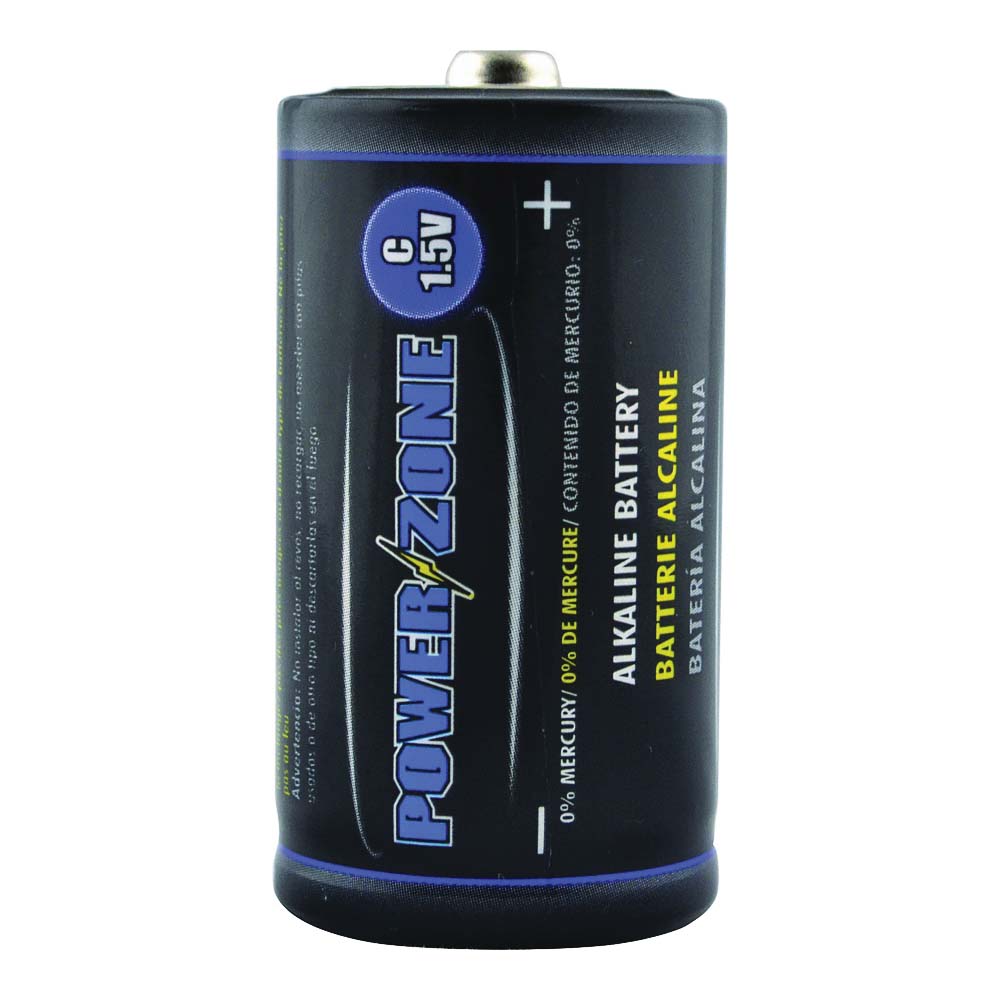 PowerZone LR14-4P-DB Battery, 1.5 V Battery, C Battery, Alkaline, Manganese Dioxide, Potassium Hydroxide and Zinc