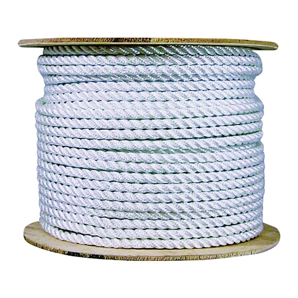 Wellington 10999 Rope, 3/8 in Dia, 600 ft L, 292 lb Working Load, Nylon, White