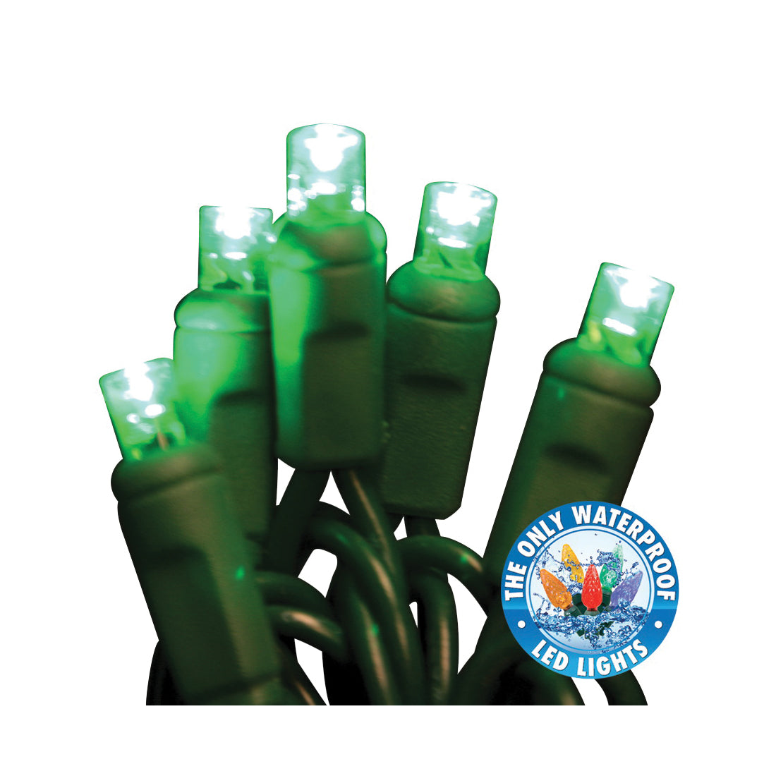 Holiday Bright Lights LEDBX-WA50-GR6 Light Set, 50-Lamp, LED Lamp, Green Lamp, 50,000 hr Average Life, 26 ft L