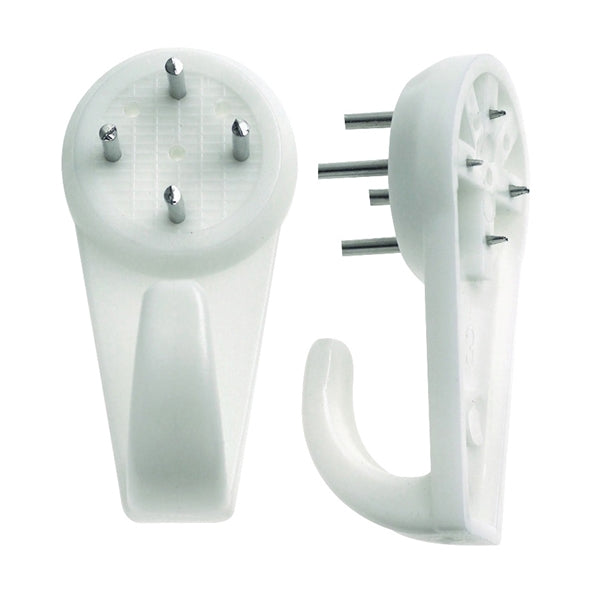 OOK 50096 Hardwall Hanger, 25 lb, Plastic, White
