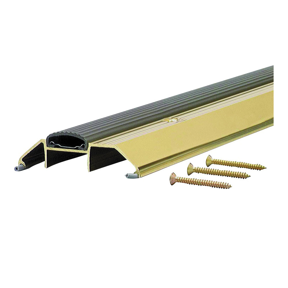 M-D 09365 High-Threshold, 36 in L, 3-3/4 in W, Aluminum, Brite Gold