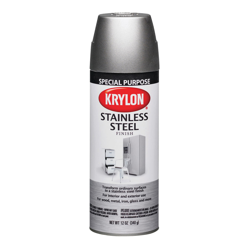 Krylon K02400000 Stainless Steel Finish Spray Paint, Stainless Steel, Gray, 11 oz, Can