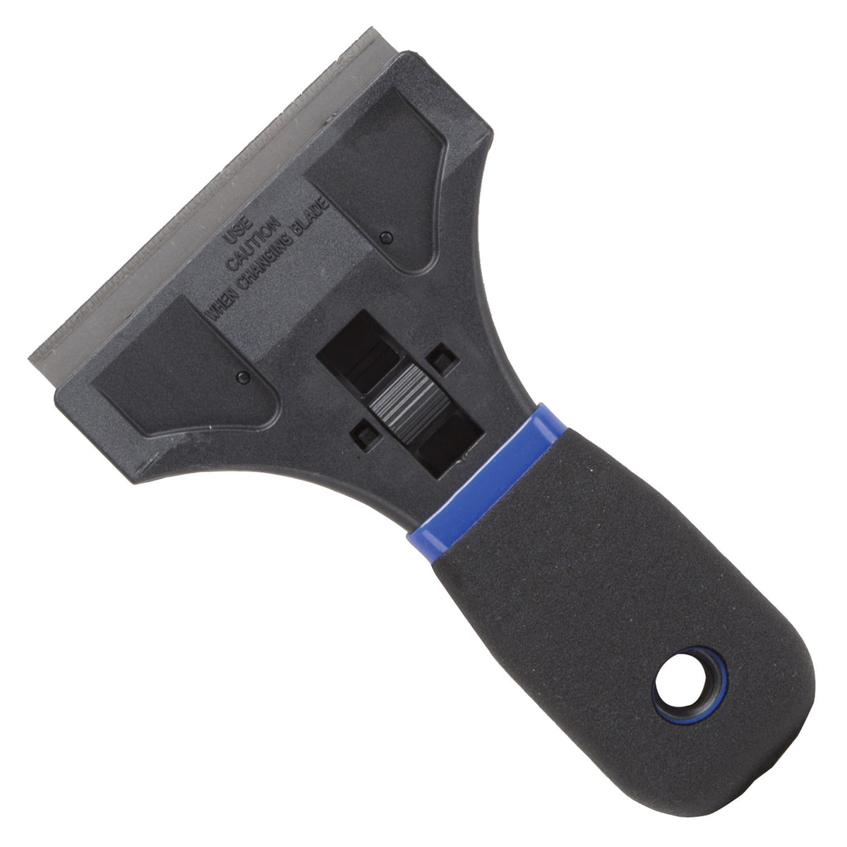 ProSource 14082-5 Safety Scraper, 3-1/2 in W Blade, Full Tang Blade, HCS Blade, Plastic Handle, Soft Grip Handle