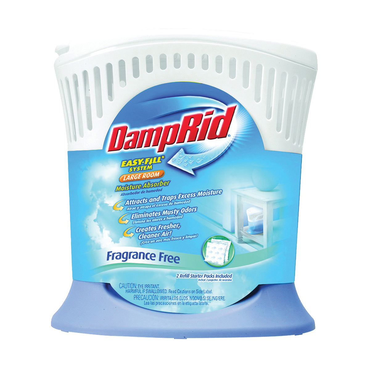 DampRid Easy-Fill System FG90 Moisture Absorbing System, 20.8 oz Pack, Solid, Odorless