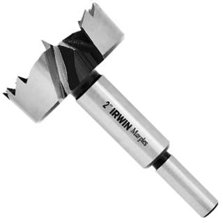 IRWIN 1966895/42906 Forstner Bit, 3/8 in Dia, 3-1/2 in OAL, 2-Flute, 3/8 in Dia Shank, Reduced Shank