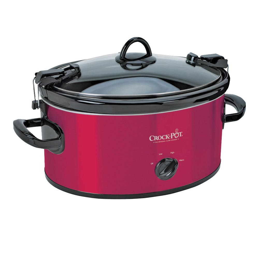 Crock-Pot SCCPVL600-R Slow Cooker, 6 qt Capacity, 240 W, Manual Control, Stainless Steel, Red