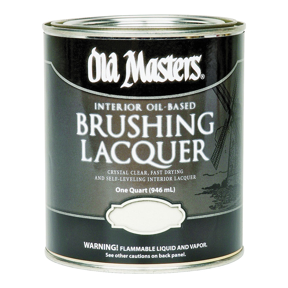 Old Masters 92904 Brushing Lacquer, Satin, Liquid, Crystal Clear, 1 qt, Can