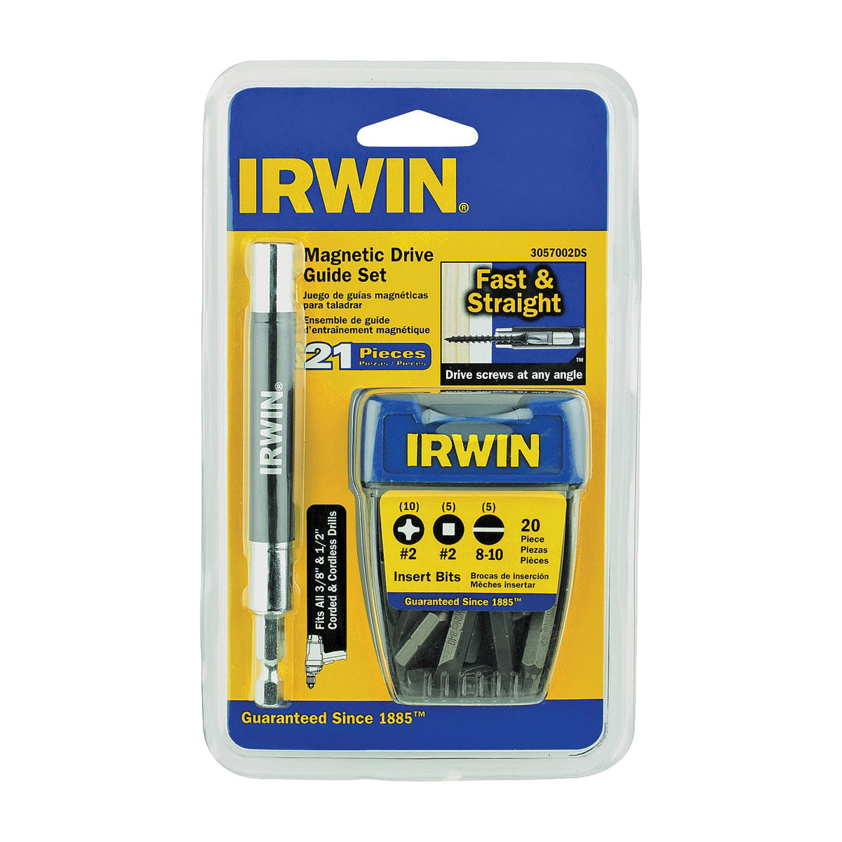 IRWIN 3057002DS Drive Set, 21-Piece, Magnetic, Steel