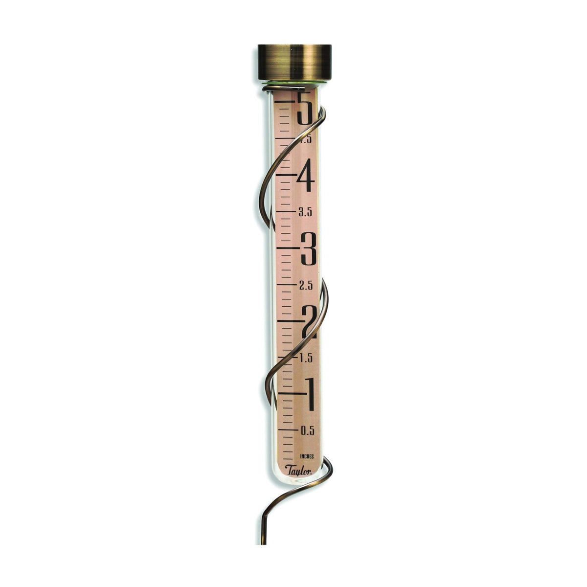Taylor 484BZN Rain Gauge, 5 in, Bronze