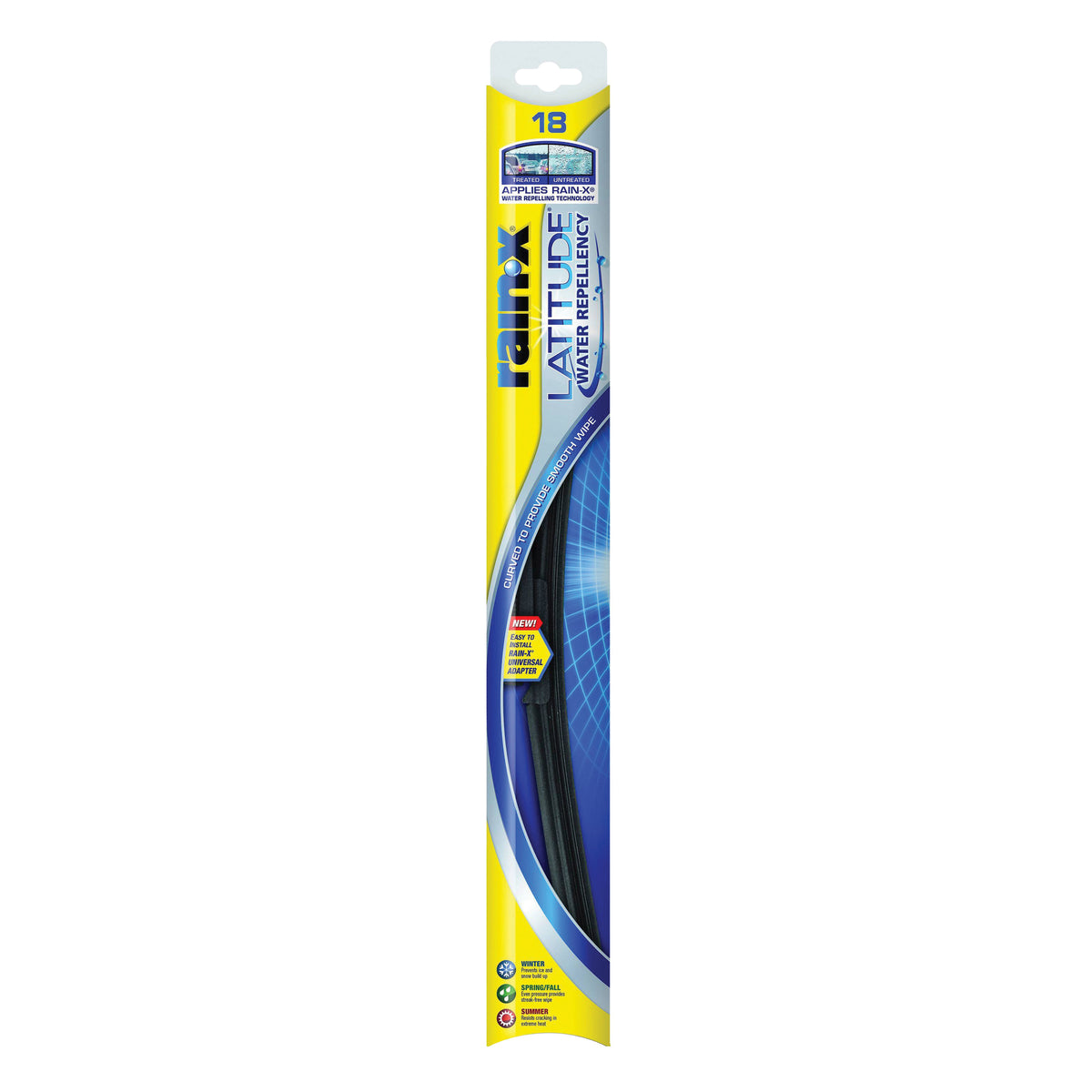 Rain-X Latitude 5079275-2/5079275 Winter Wiper Blade, 18 in, Curved Blade, Rubber