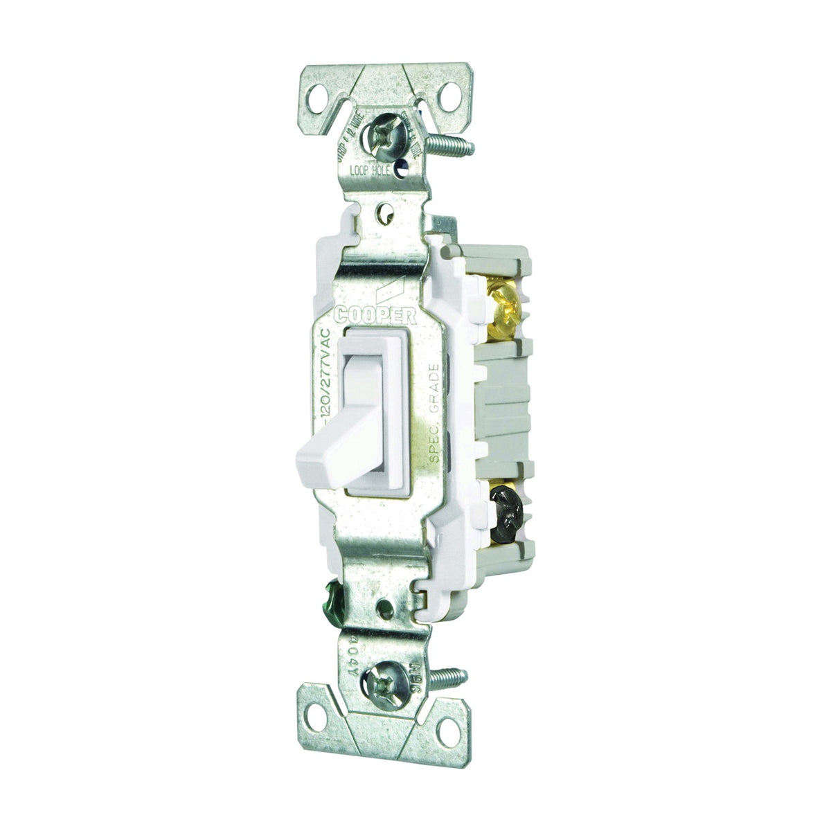Eaton Wiring Devices CSB315STW-SP Toggle Switch, 15 A, 120/277 V, 3 -Position, Screw Terminal, White