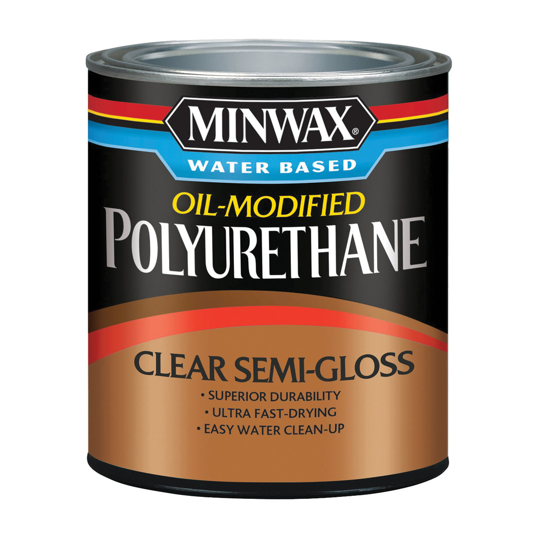 Minwax 630200444 Polyurethane, Semi-Gloss, Liquid, Clear, 1 qt, Can