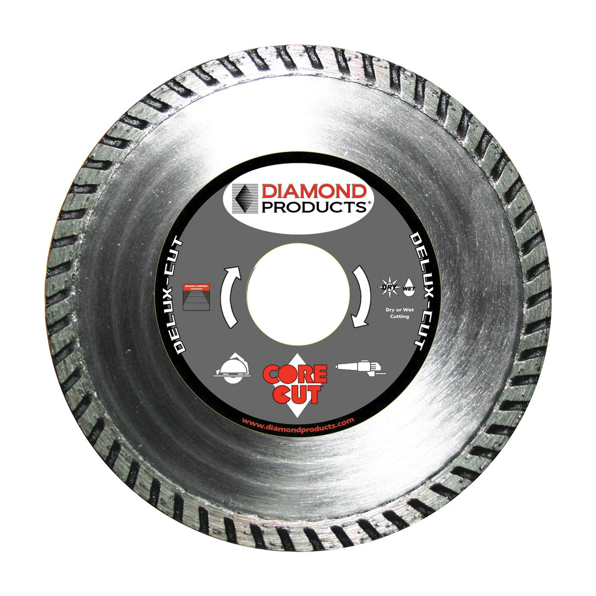 DIAMOND PRODUCTS 21134 Circular Blade, 4-1/2 in Dia, 7/8 in Arbor, Diamond Cutting Edge