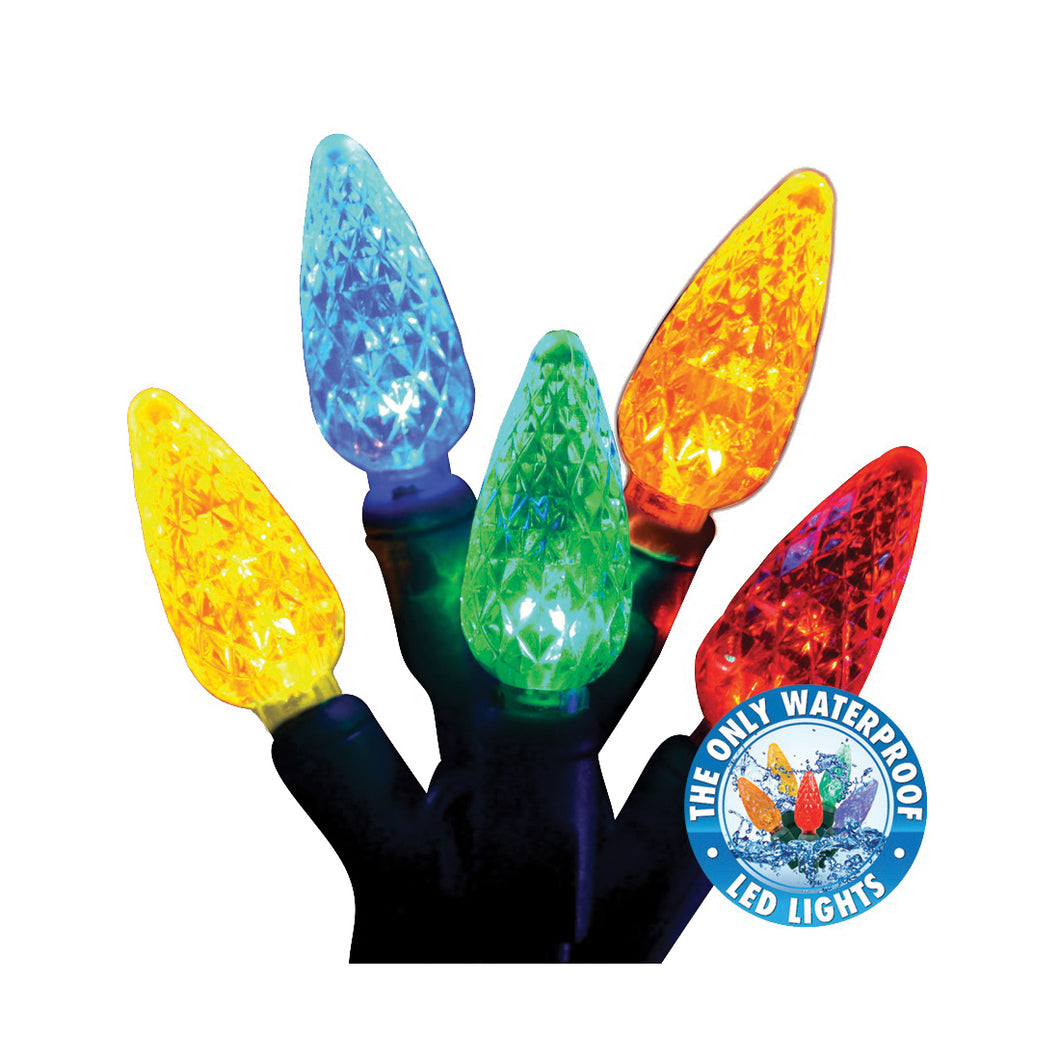 Holiday Bright Lights LED-C6R100-MU Reel Light Set, 100-Lamp, LED Lamp, Multi-Color Lamp, 50 ft L