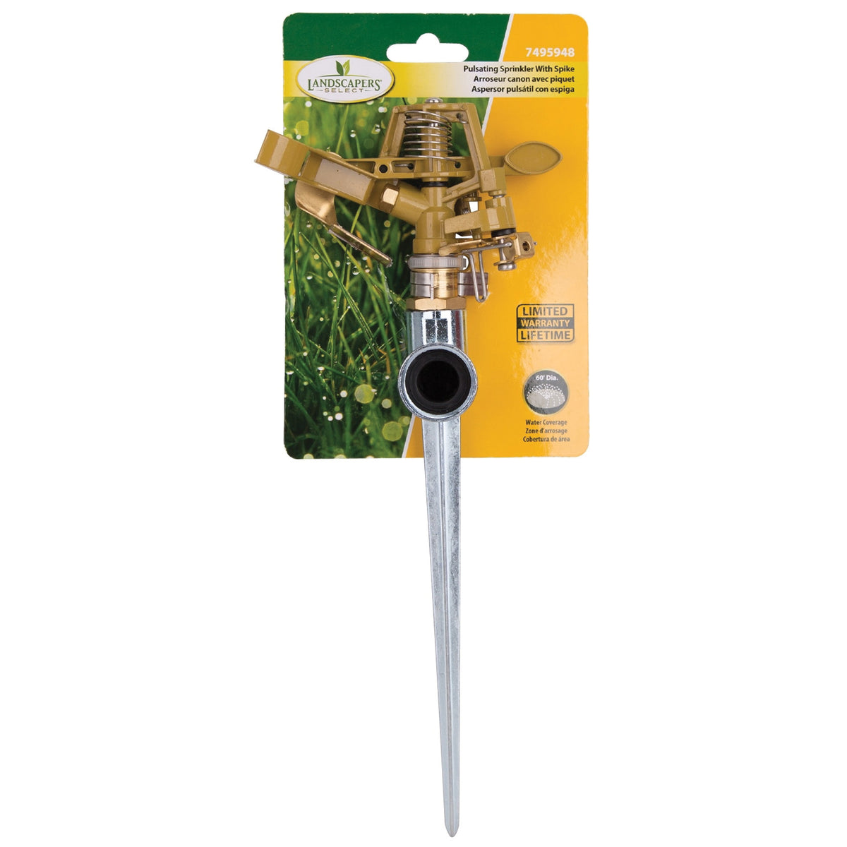 Landscapers Select GS81713L Sprinkler with Spike, Female, Round, Zinc