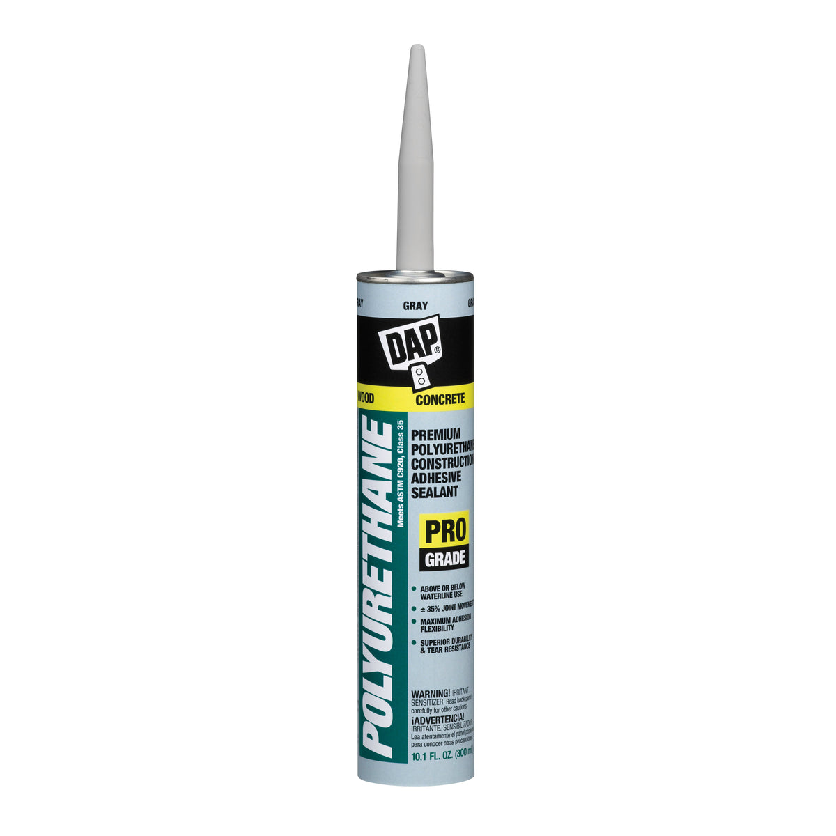 DAP 18814 Adhesive Sealant, Gray, 10.1 oz Cartridge