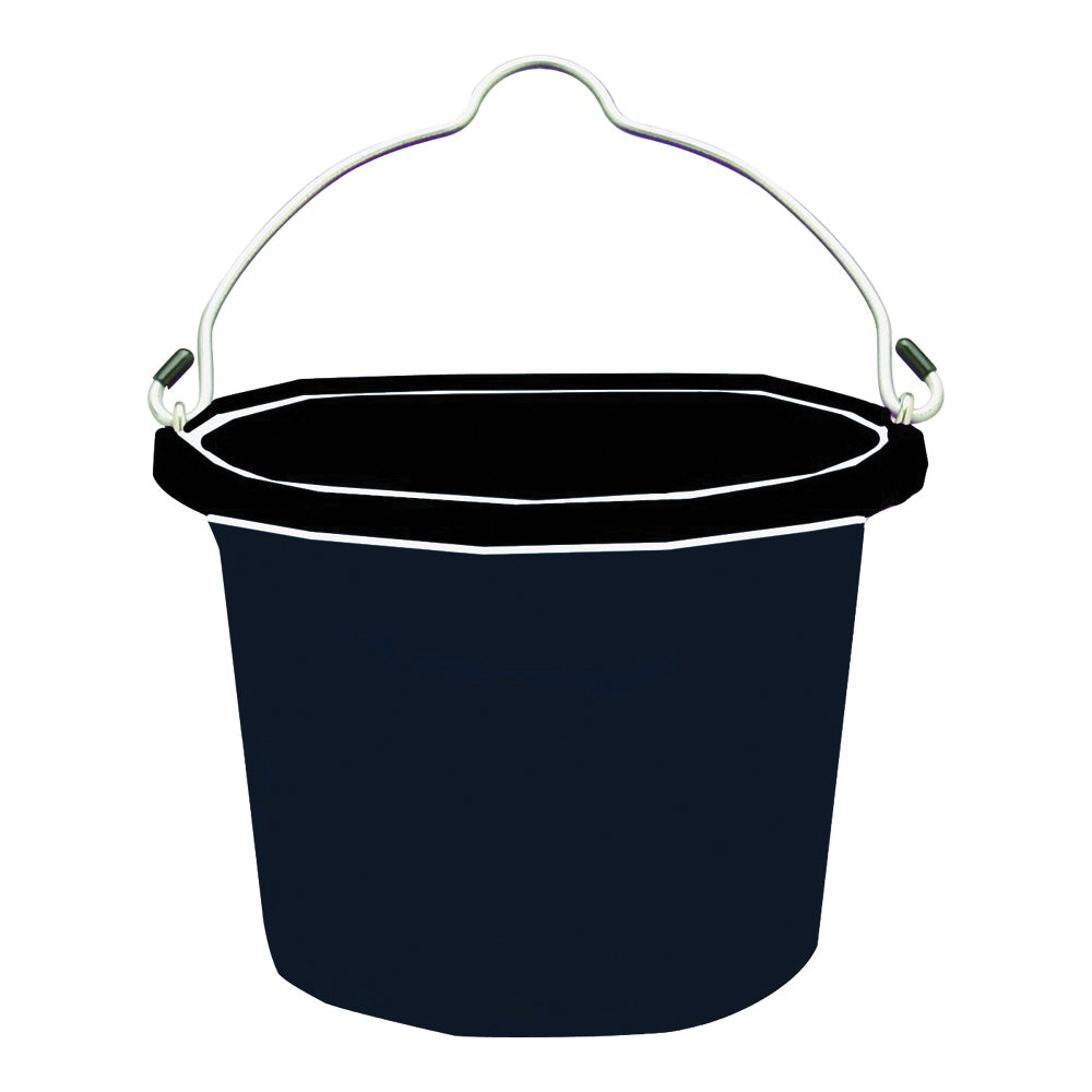 FORTEX-FORTIFLEX FB-108 FB-108BX Bucket, 8 qt Volume, Rubber/Polyethylene, Black