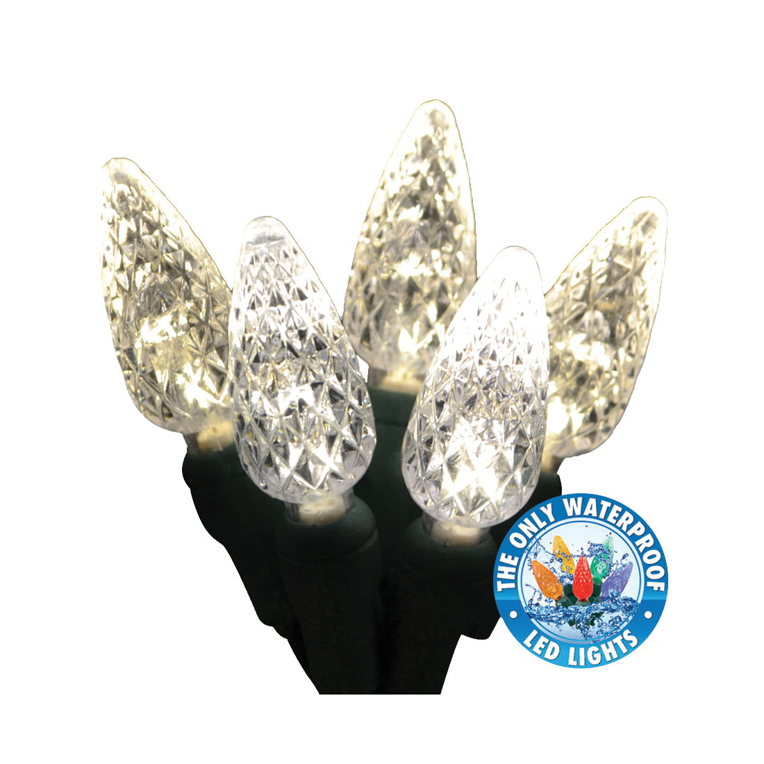 Holiday Bright Lights LED-C6R100-WW Reel Light Set, 100-Lamp, LED Lamp, Warm White Lamp, 50 ft L