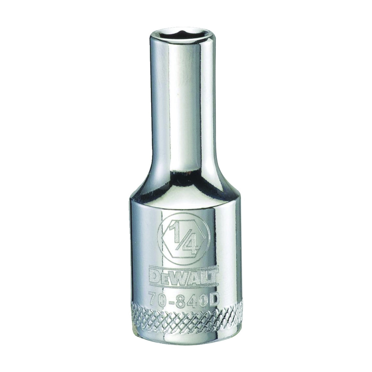 DeWALT DWMT70840OSP Drive Socket, 1/4 in Socket, 3/8 in Drive, 6-Point, Vanadium Steel, Polished Chrome