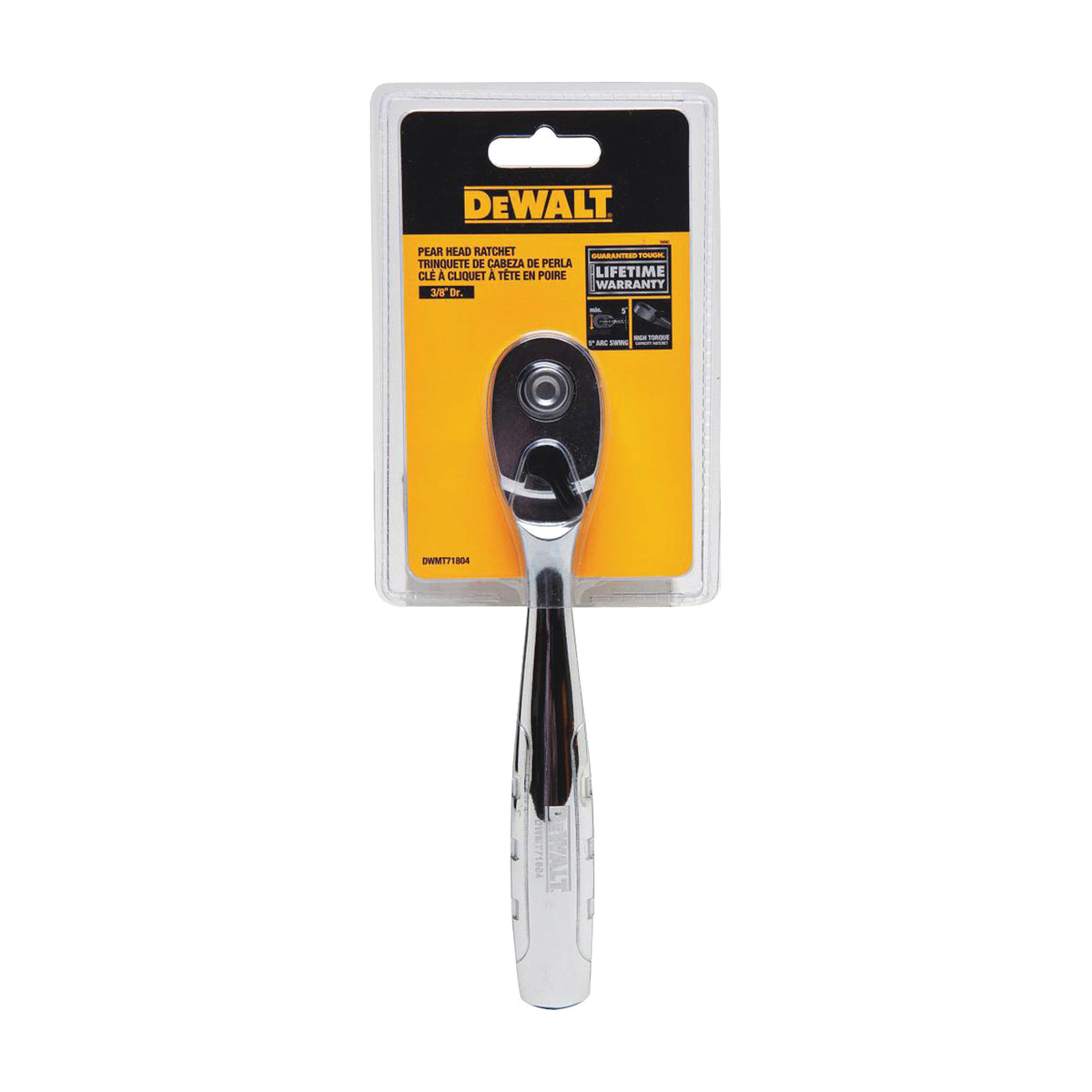 DeWALT DWMT71804 Ratchet, 3/8 in Drive, 7-9/16 in OAL, Chrome