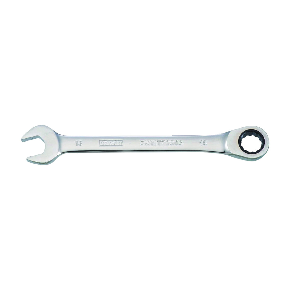 DeWALT DWMT72306OSP Combination Wrench, Metric, 18 mm Head, 9-7/32 in L, 12-Point, Chrome, Comfort-Grip Handle