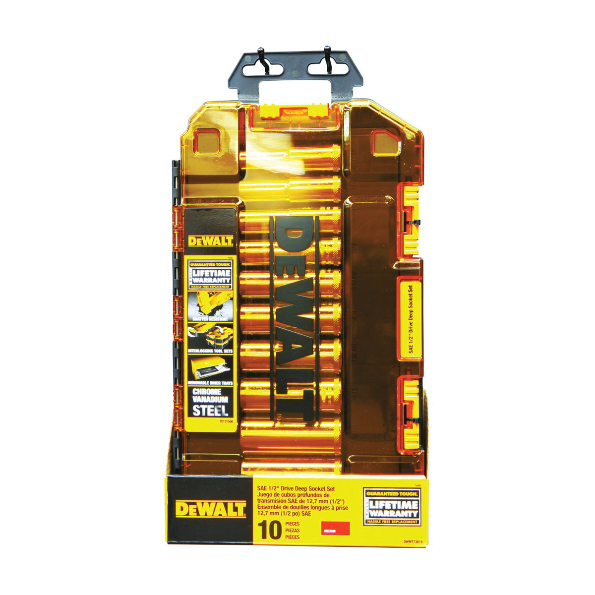DeWALT DWMT73814 Socket Set, Chrome Vanadium Steel, Chrome