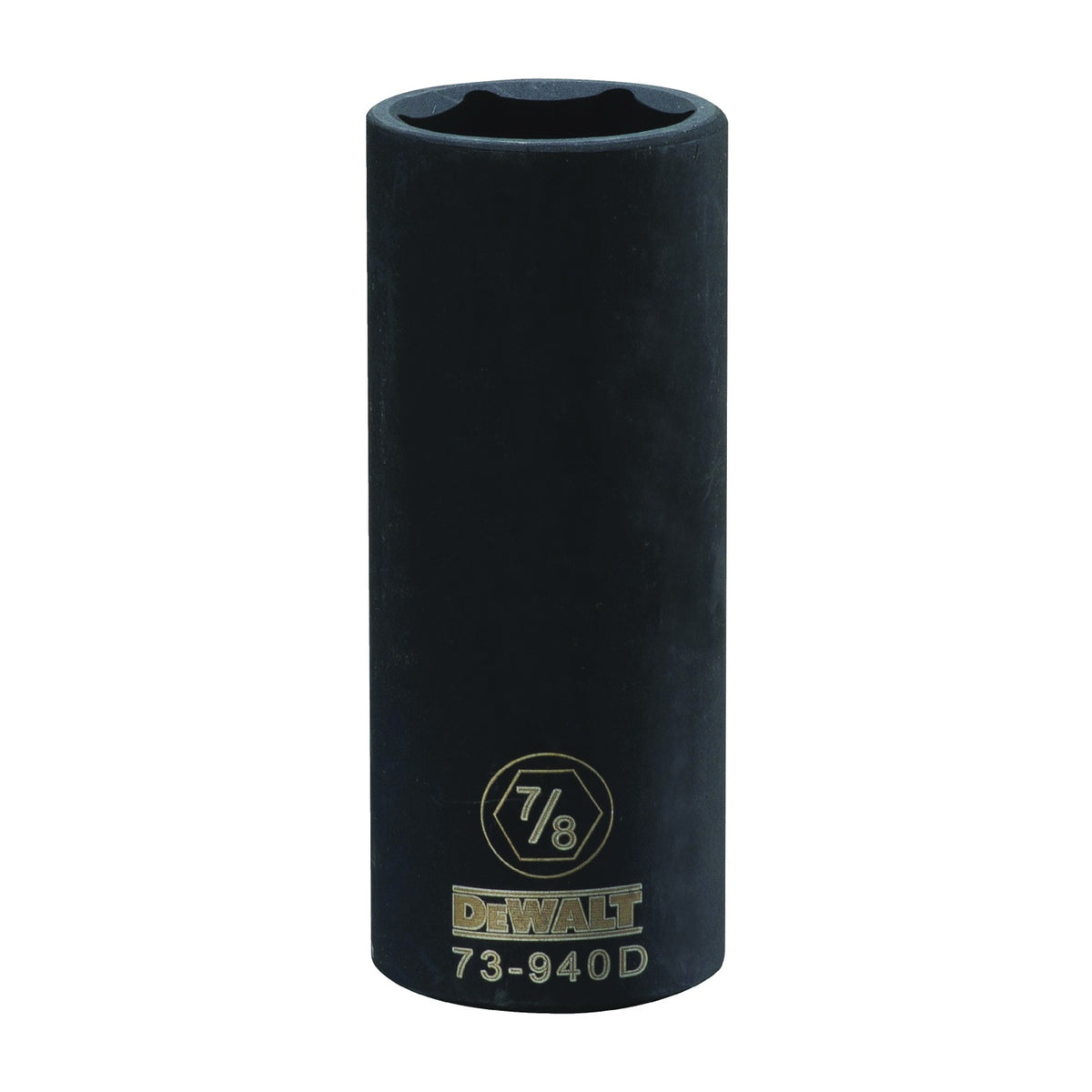 DeWALT DWMT73940OSP Impact Socket, 7/8 in Socket, 1/2 in Drive, 6-Point, CR-440 Steel, Black Oxide