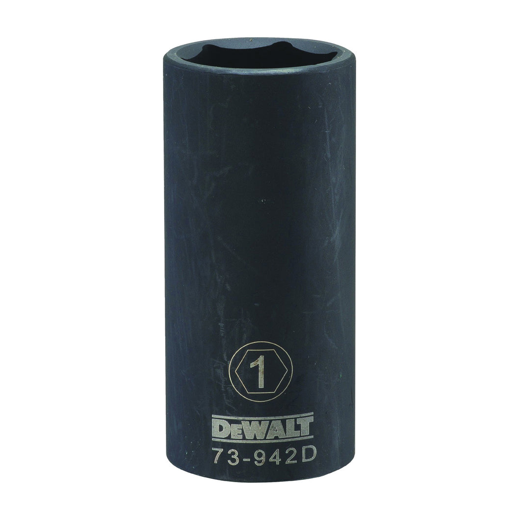 DeWALT DWMT73942OSP Impact Socket, 1 in Socket, 1/2 in Drive, 6-Point, CR-440 Steel, Black Oxide