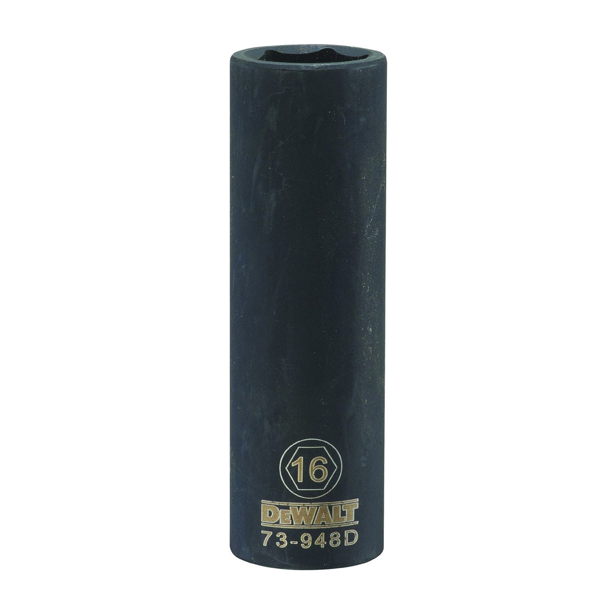DeWALT DWMT73948OSP Impact Socket, 16 mm Socket, 1/2 in Drive, 6-Point, CR-440 Steel, Black Oxide