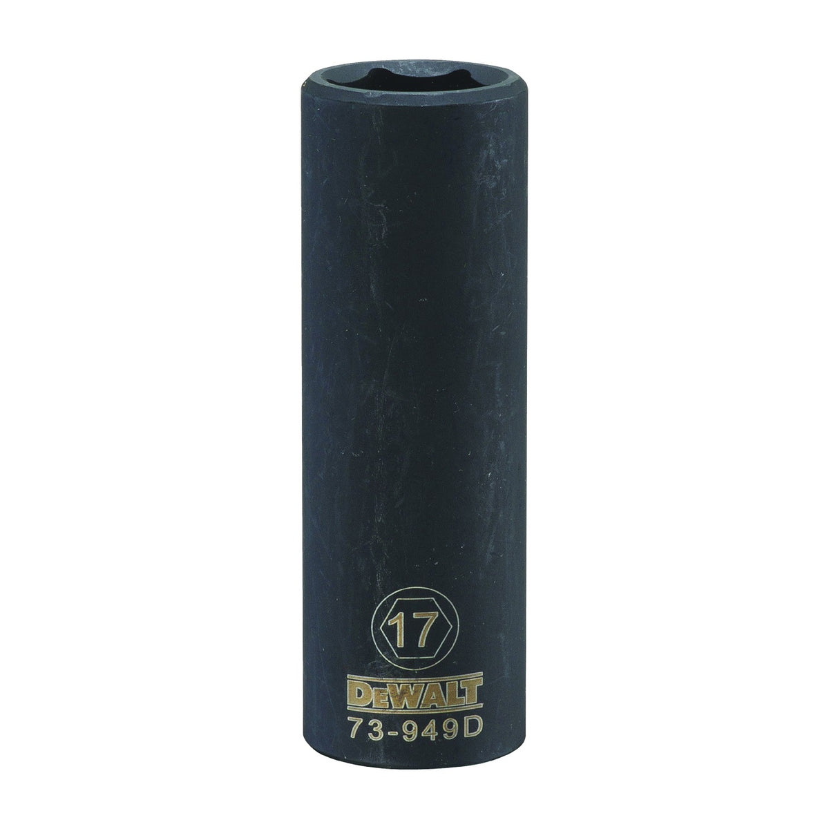 DeWALT DWMT73949OSP Impact Socket, 17 mm Socket, 1/2 in Drive, 6-Point, CR-440 Steel, Black Oxide