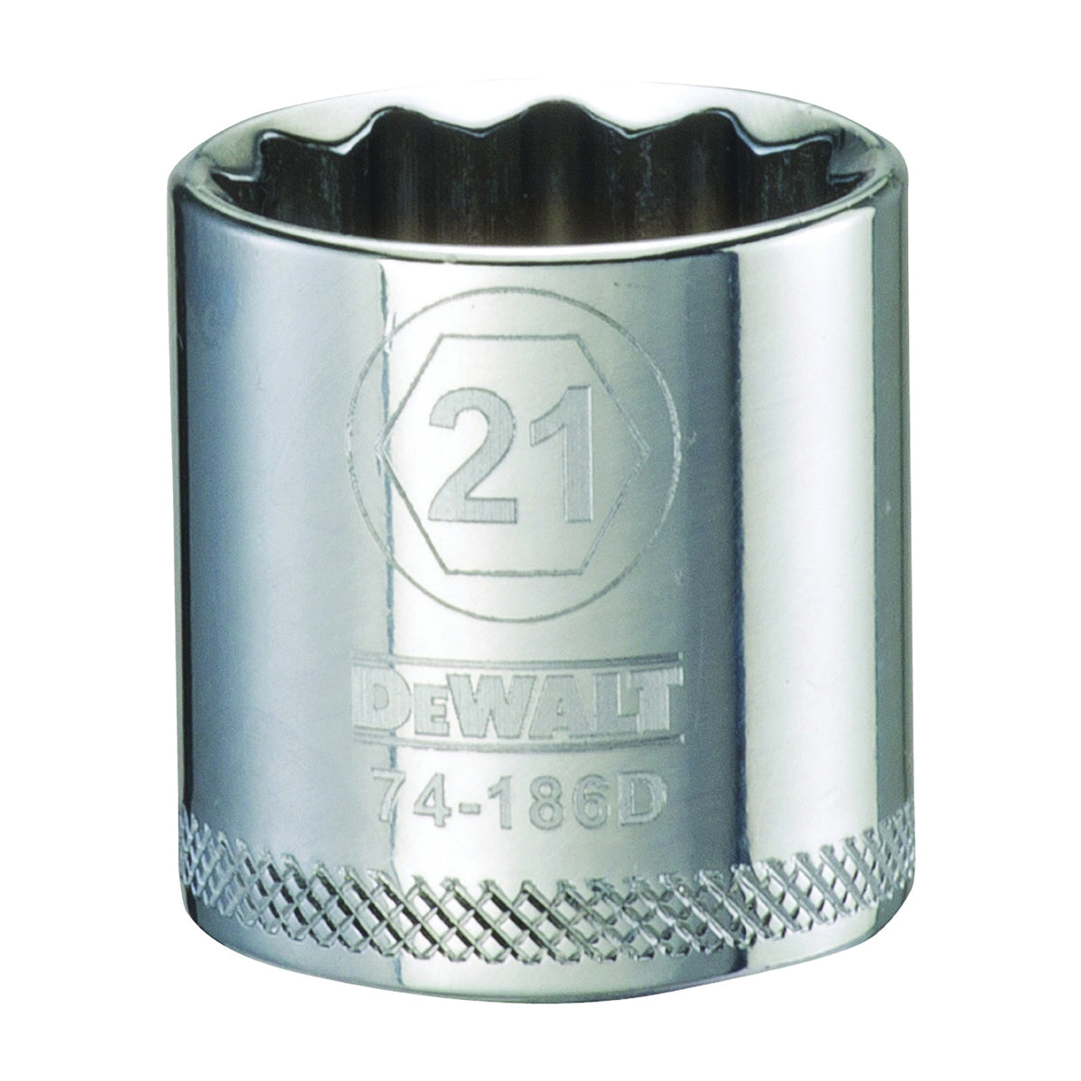 DeWALT DWMT74186OSP Hand Socket, 21 mm Socket, 3/8 in Drive, 12-Point, Vanadium Steel, Polished Chrome
