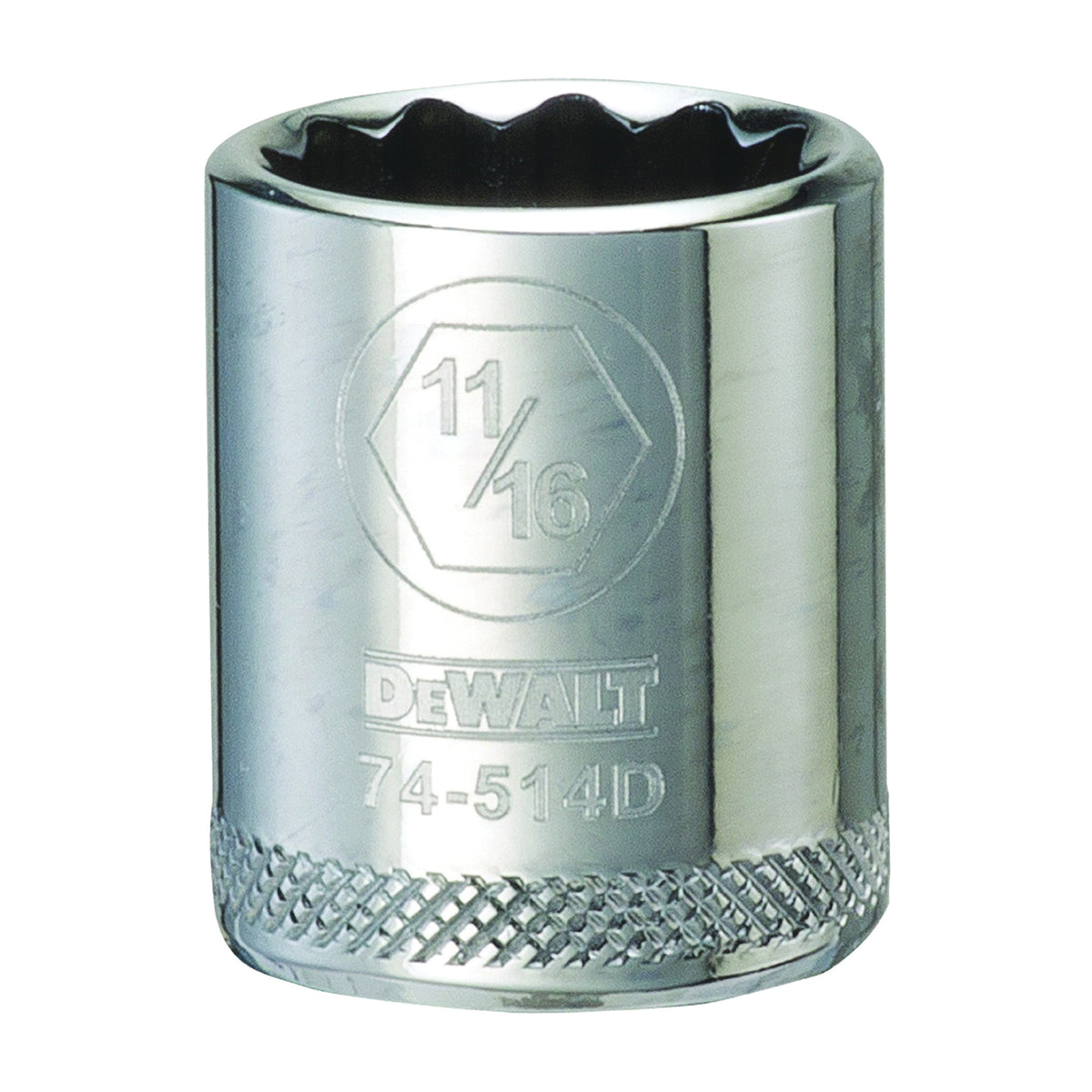 DeWALT DWMT74514OSP Hand Socket, 11/16 in Socket, 3/8 in Drive, 12-Point, Vanadium Steel, Polished Chrome