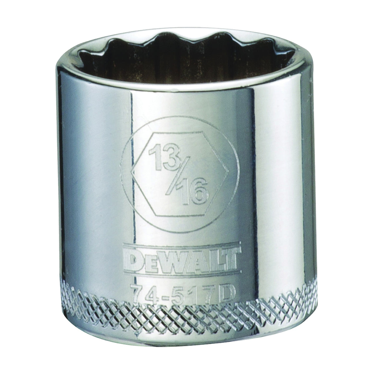 DeWALT DWMT74517OSP Hand Socket, 13/16 in Socket, 3/8 in Drive, 12-Point, Vanadium Steel, Polished Chrome