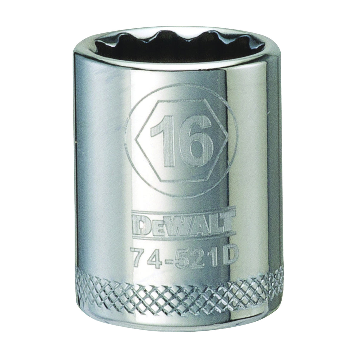 DeWALT DWMT74521OSP Hand Socket, 16 mm Socket, 3/8 in Drive, 12-Point, Vanadium Steel, Polished Chrome