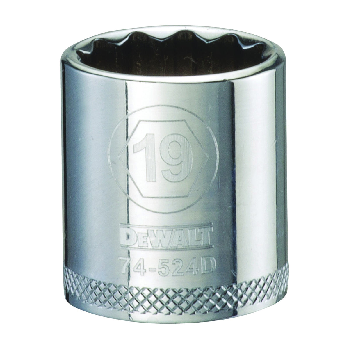 DeWALT DWMT74524OSP Hand Socket, 19 mm Socket, 3/8 in Drive, 12-Point, Vanadium Steel, Polished Chrome