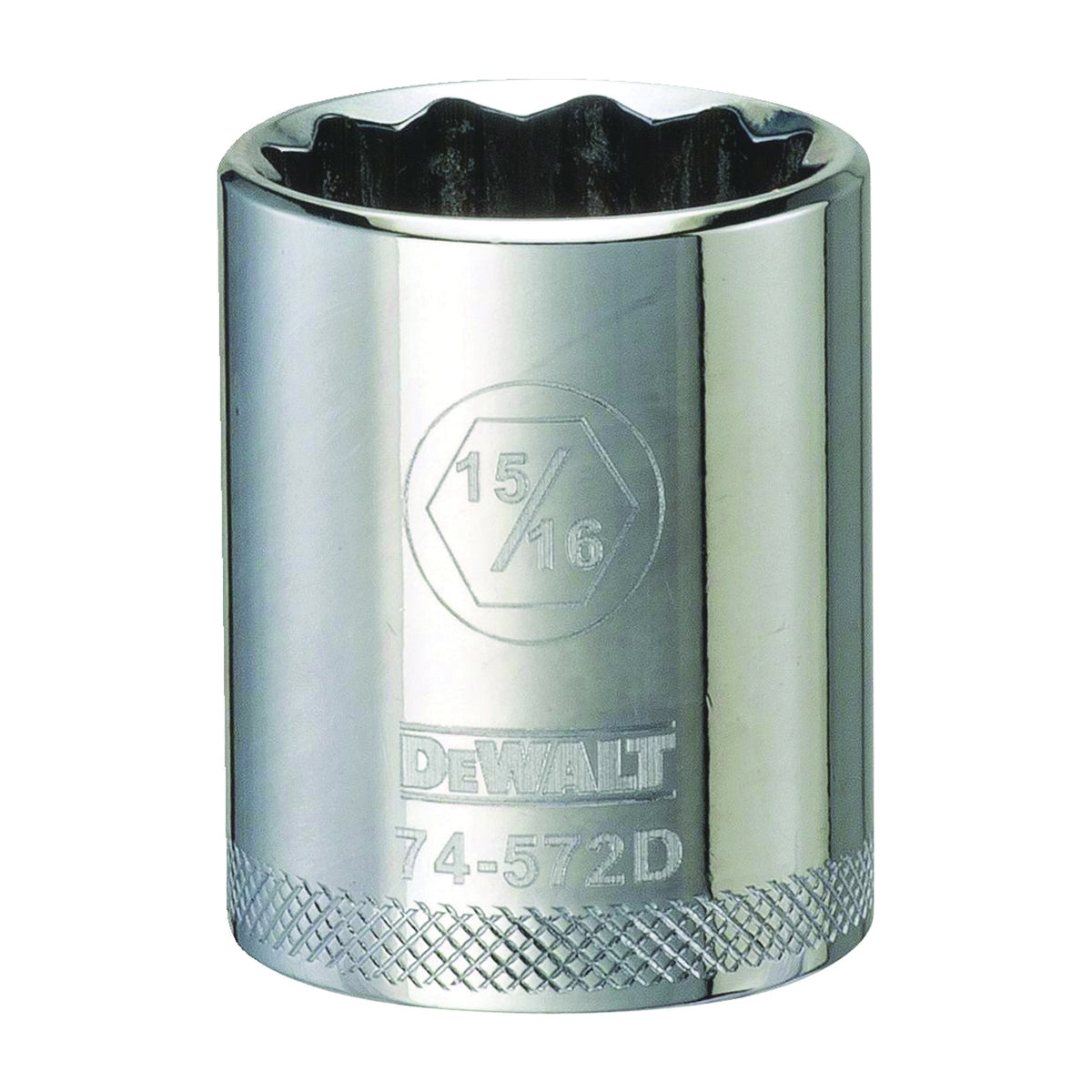 DeWALT DWMT74572OSP Drive Socket, 15/16 in Socket, 1/2 in Drive, 12-Point, Steel, Polished Chrome Vanadium
