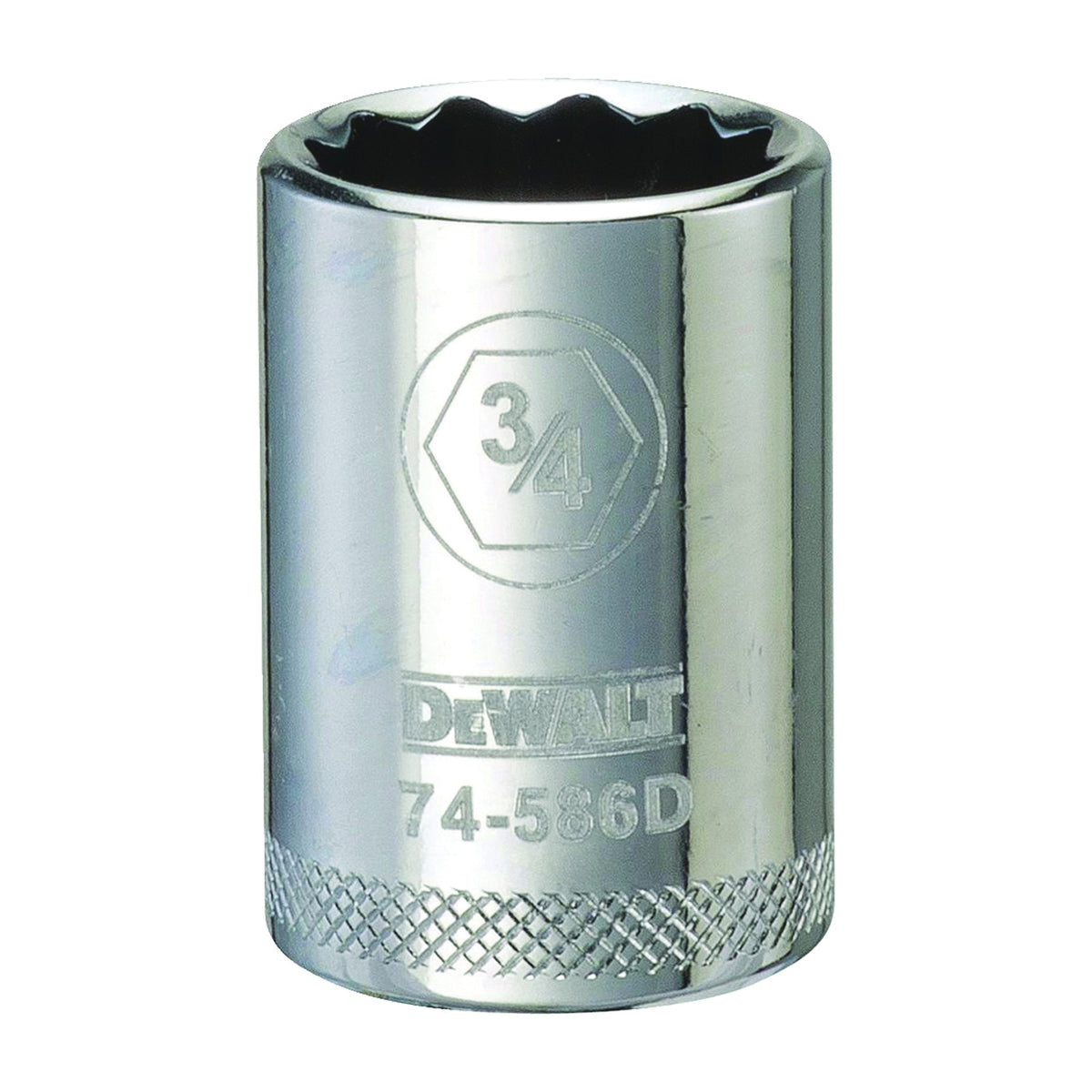 DeWALT DWMT74586OSP Drive Socket, 3/4 in Socket, 1/2 in Drive, 12-Point, Steel, Polished Chrome Vanadium