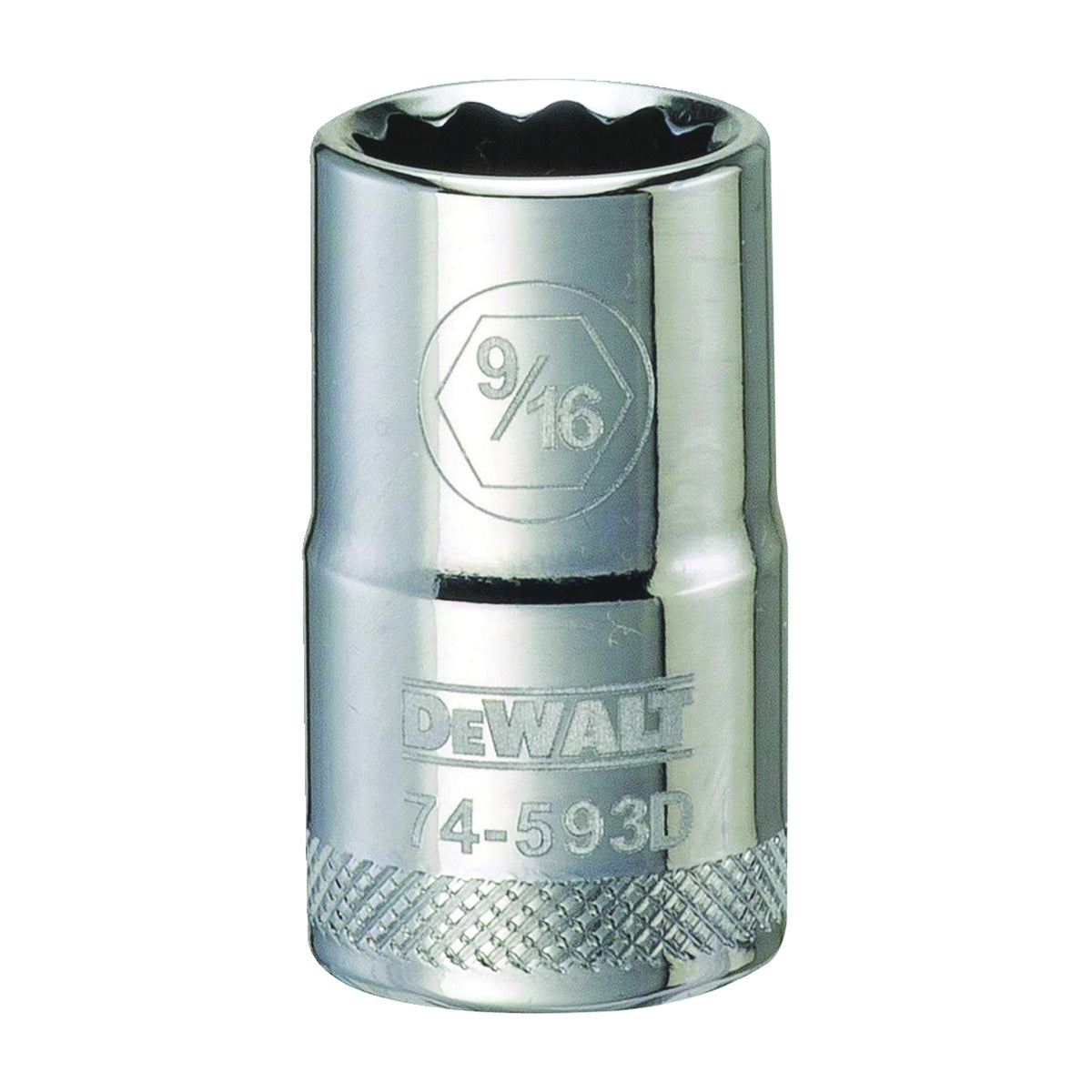DeWALT DWMT74593OSP Drive Socket, 9/16 in Socket, 1/2 in Drive, 12-Point, Steel, Polished Chrome Vanadium