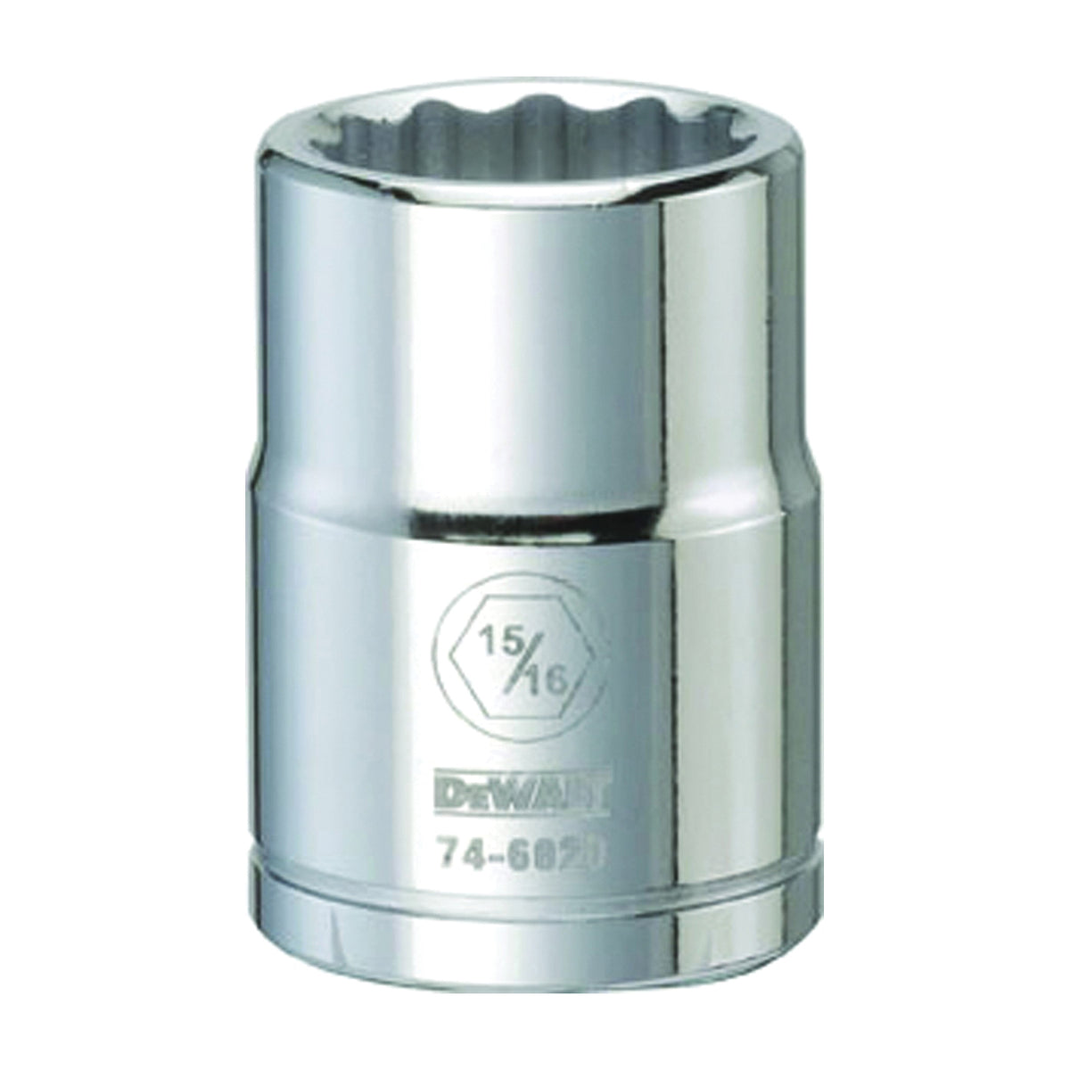 DeWALT DWMT74602OSP Drive Socket, 15/16 in Socket, 3/4 in Drive, 12-Point, Vanadium Steel, Polished Chrome