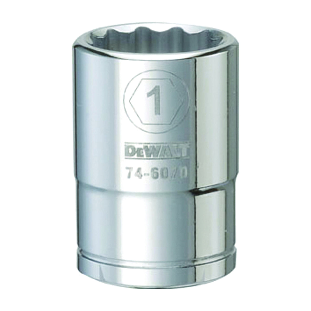 DeWALT DWMT74607OSP Drive Socket, 1 in Socket, 3/4 in Drive, 12-Point, Vanadium Steel, Polished Chrome