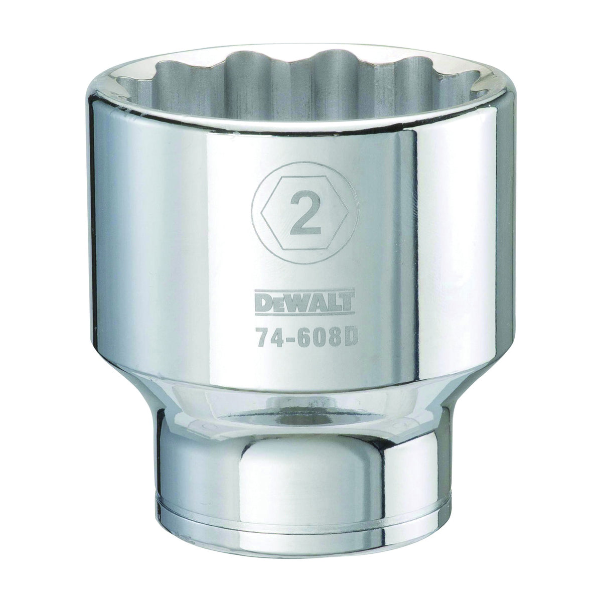 DeWALT DWMT74608OSP Drive Socket, 2 in Socket, 3/4 in Drive, 12-Point, Vanadium Steel, Polished Chrome