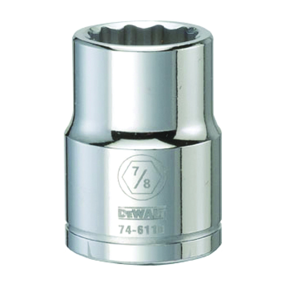 DeWALT DWMT74611OSP Drive Socket, 7/8 in Socket, 3/4 in Drive, 12-Point, Vanadium Steel, Polished Chrome
